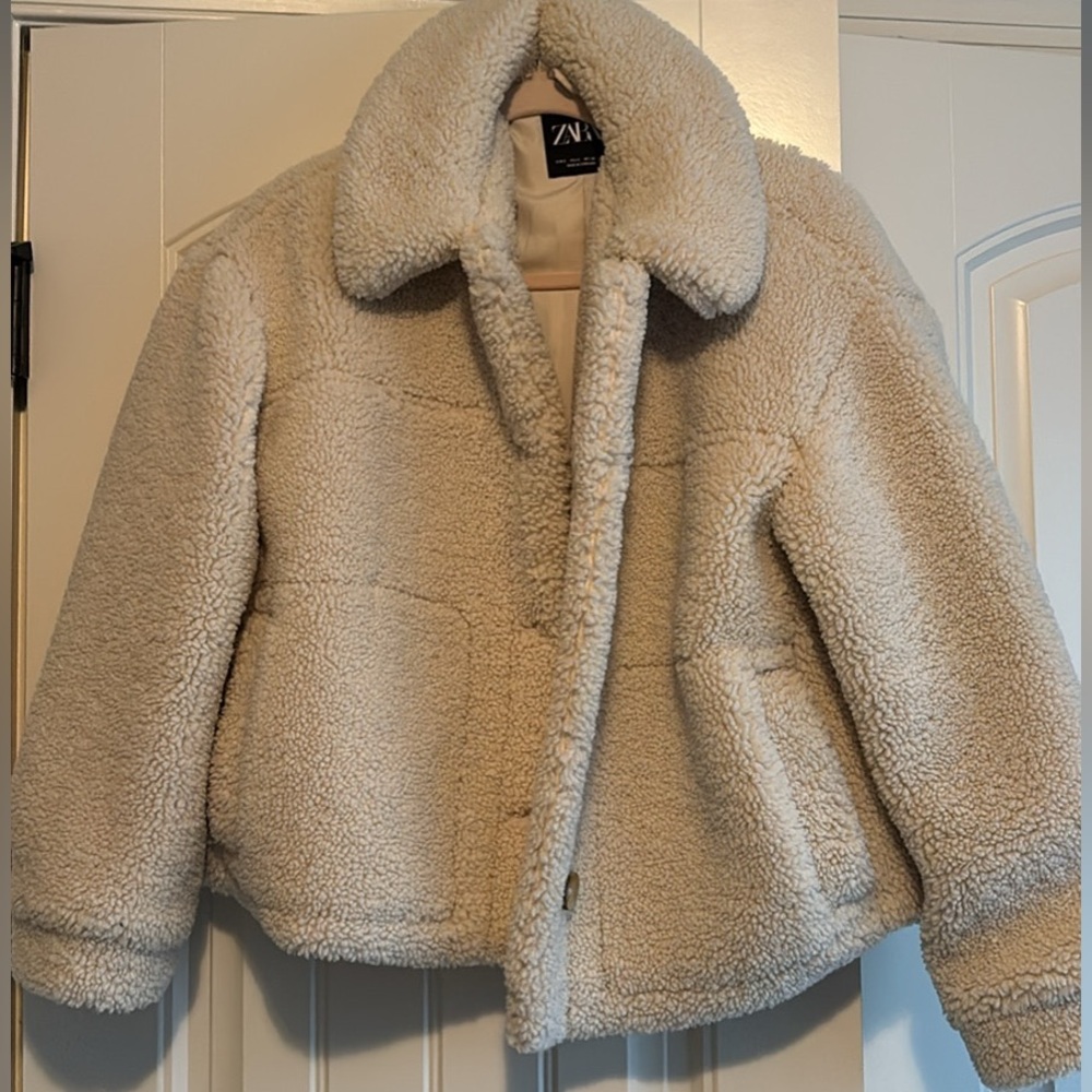 Zara Beige Sherpa Coat